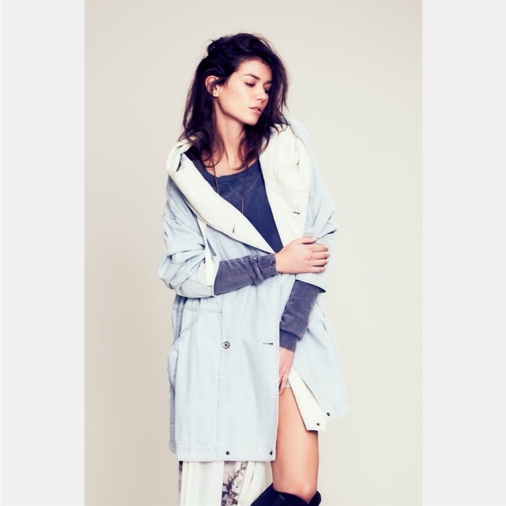 Free People New Romantics Carried Away Denim Coat - Size Small